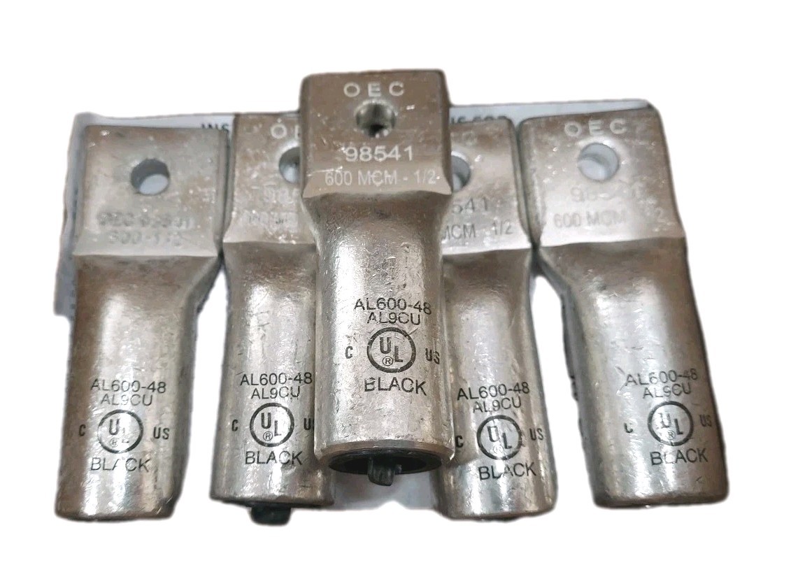 NSI AL600-48 Lot Of 5 Contractor Surplus Compression Lugs AL9CU 1/2″ 600V