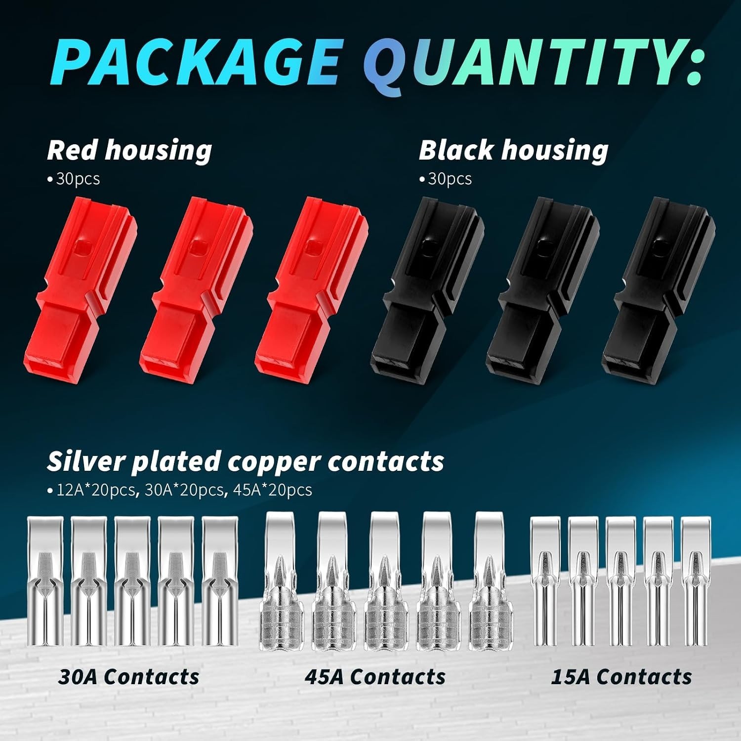 120 Pcs 15A/ 30A/45 Amp Power Connectors Assortment Kit Power Connectors Quic…