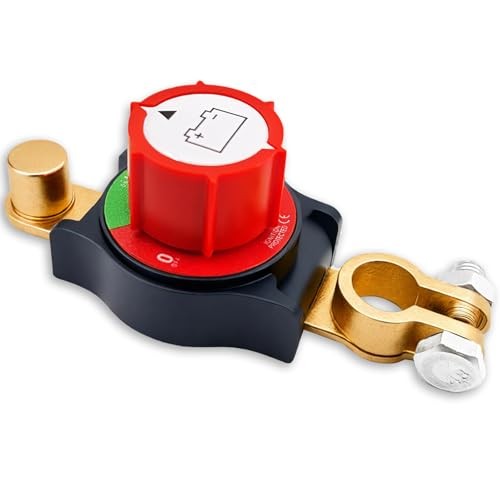 Top Post Battery Disconnect Switch,12-48V Car Battery Kill Switch,Suitable Gold