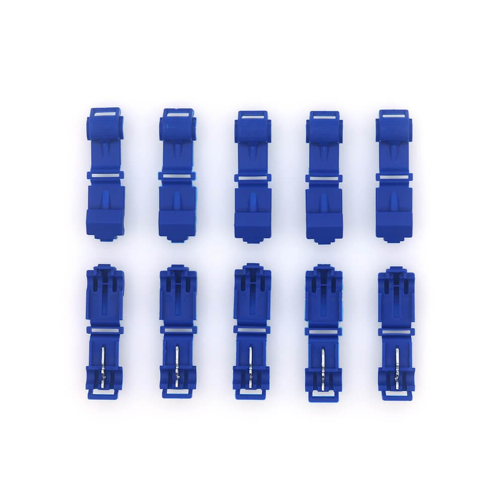 100PCS Blue T-taps 16-14 AWG Electrical Wire Connectors Splice Tap In Terminals