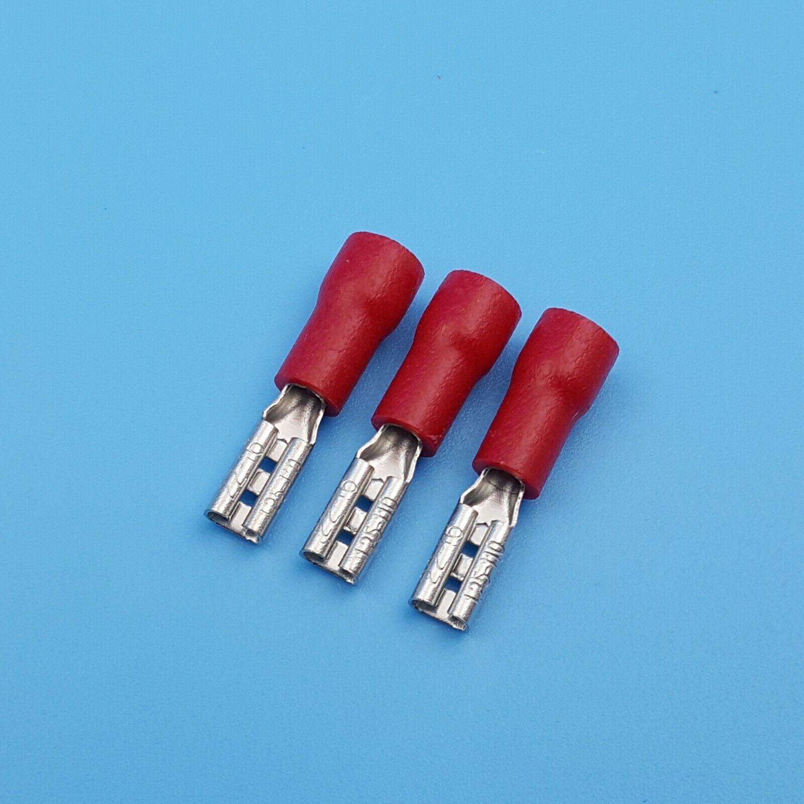 100Pcs Red 2.8mm Female Spade Quick Disconnect 22-16 AWG Wire Crimp Terminals