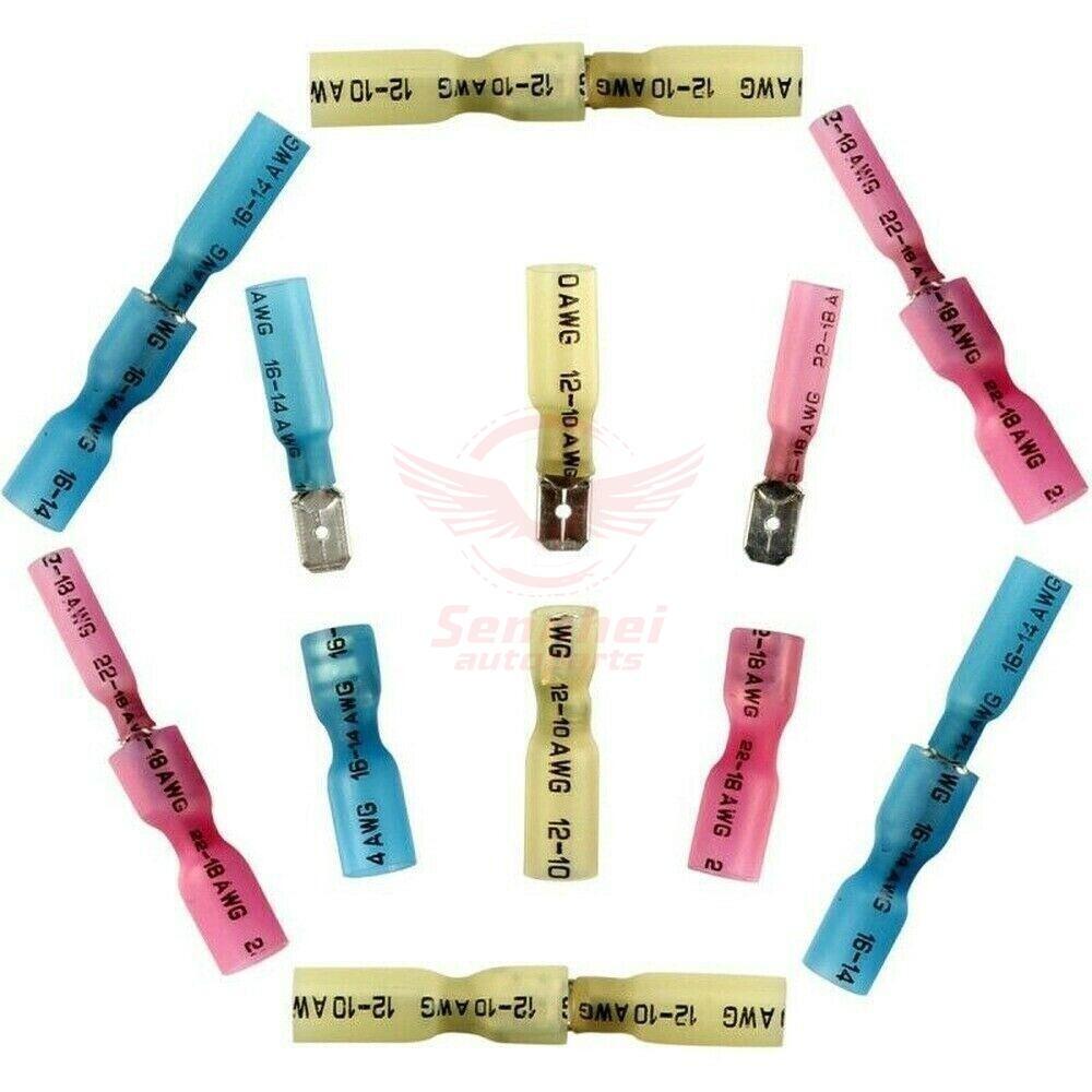 260PCS/BOX US Heat Shrink Spade Wire Connectors Disconnected Crimp Terminals Kit