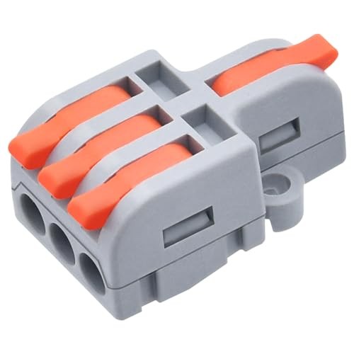 10Pcs Lever Wire Connectors, 1 in 3 Out DIY Mini Splice Compact Quick
