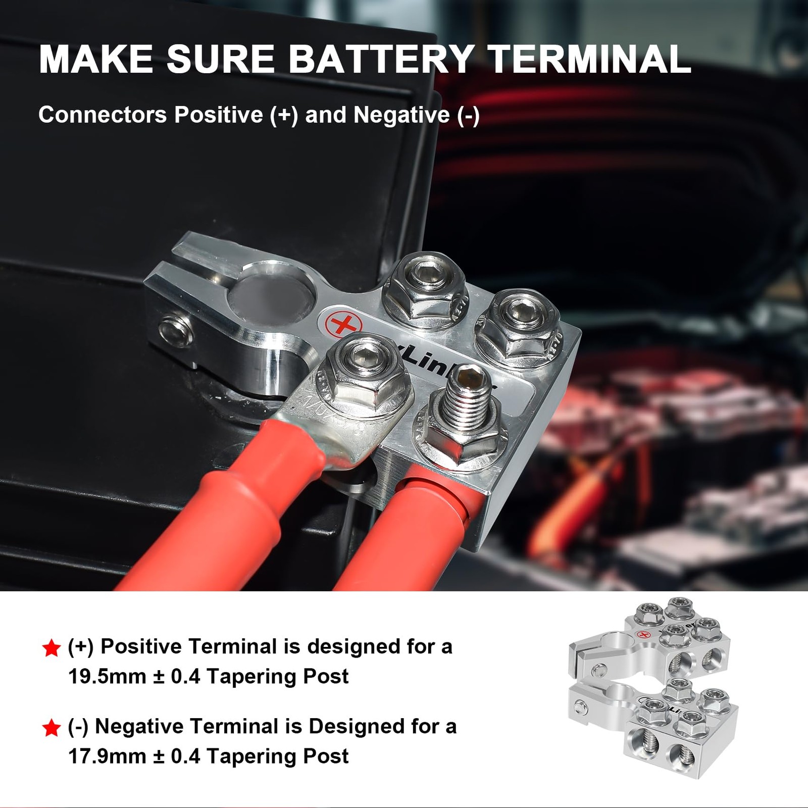 8Way Lead Acid Battery Terminal Connectors AGM Post Ends 8AWG To 4/0 AWG