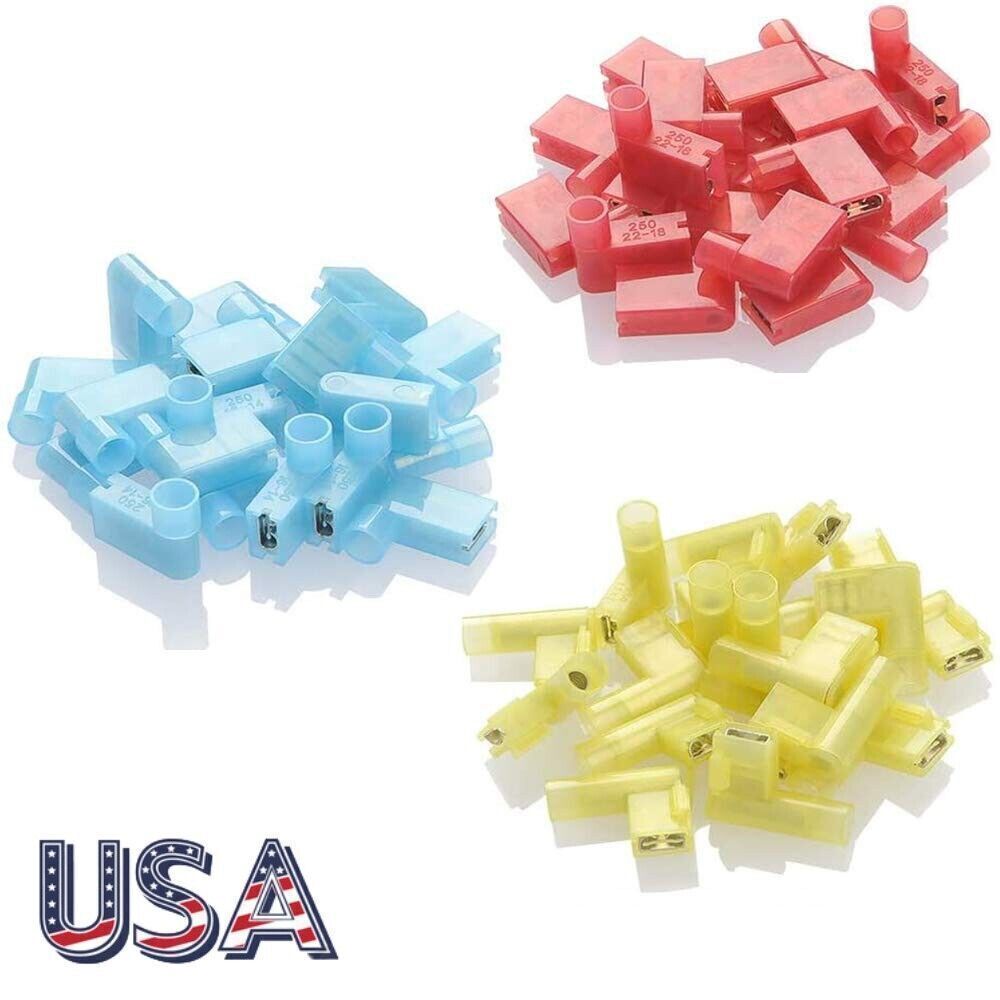 Fully Insulated Quick Disconnects 22-10 AWG Wire Connectors Flag Spade Terminals