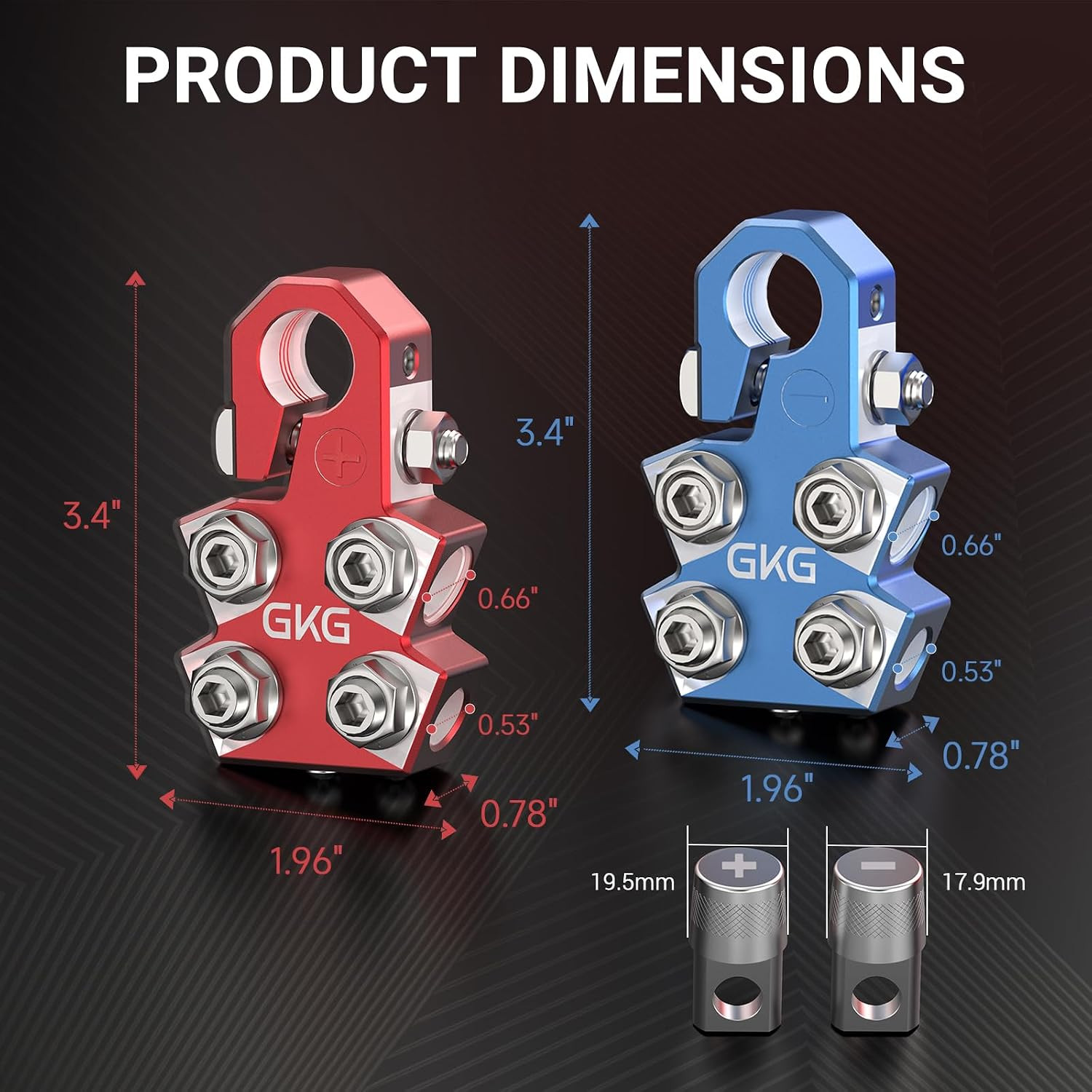 2 Pcs Lead Acid Battery Terminal Connectors, 12 Way Battery Terminal Clamps with