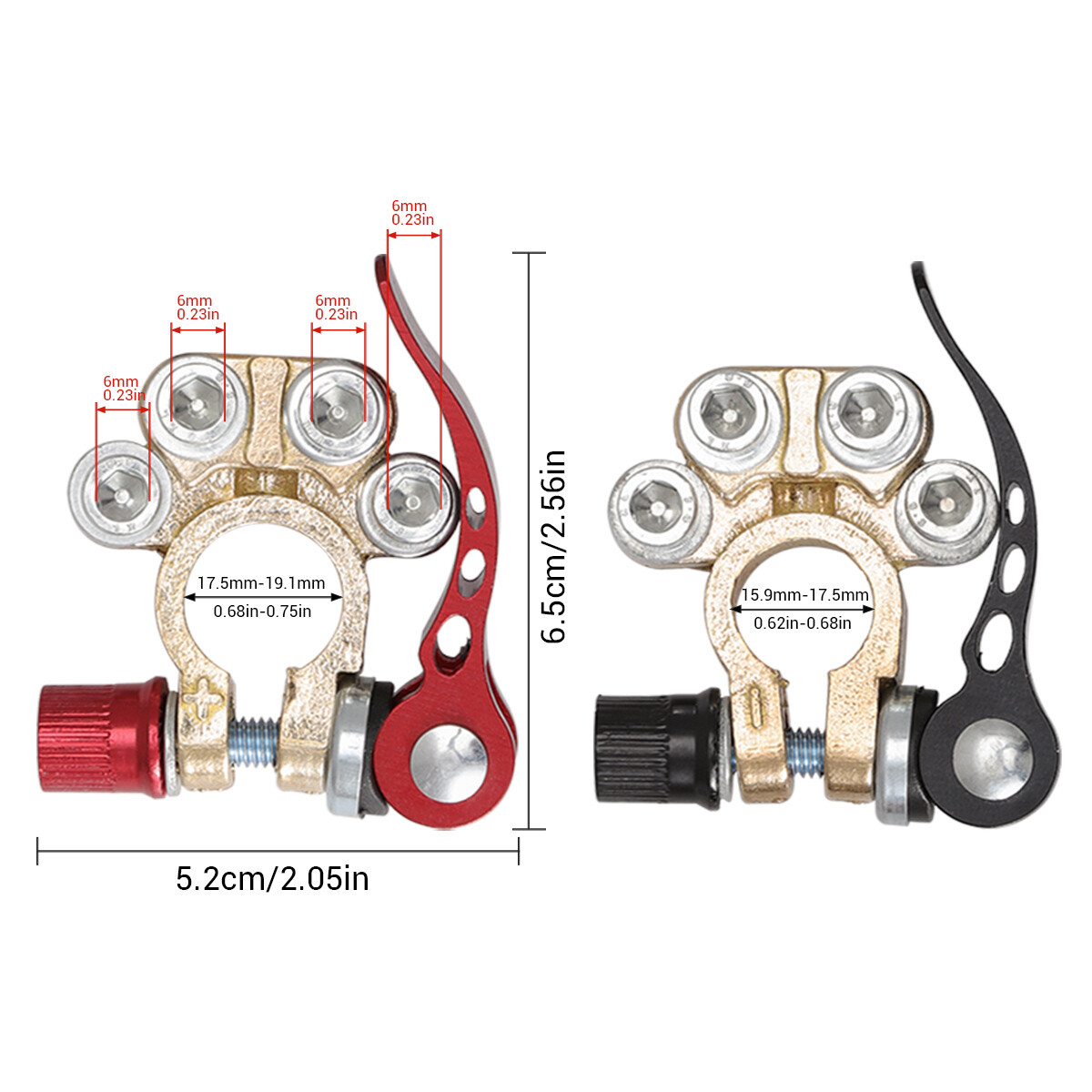4 X Battery Terminal Clamp Connectors 4 Way Quick Release Adjust Disconnect Tool