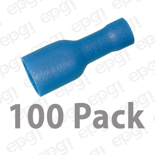 FEMALE FULLY INSULATED QUICK DISC TERMINAL VINYL .25″ BLUE 16-14g #103B-100PK