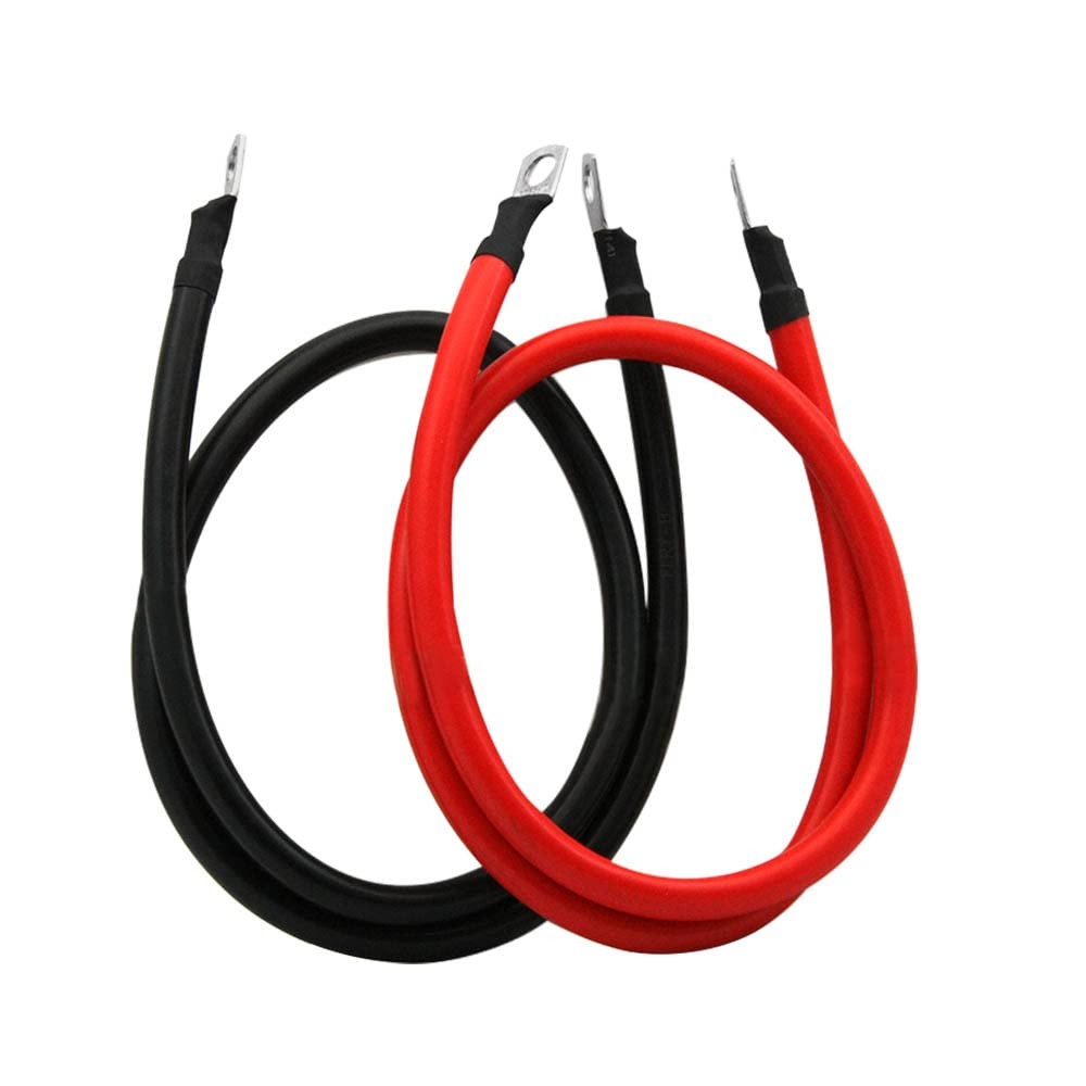 2 AWG Battery Cable 2 Gauge Pure Copper 5 ft, 3/8 in.Lugs both ends