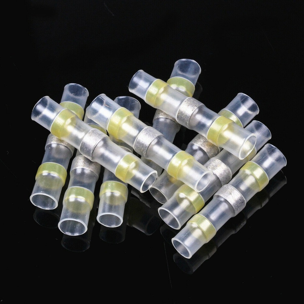 1000x 12-10 Gauge Solder Seal Wire Connectors Heat Shrink Butt Terminals Yellow