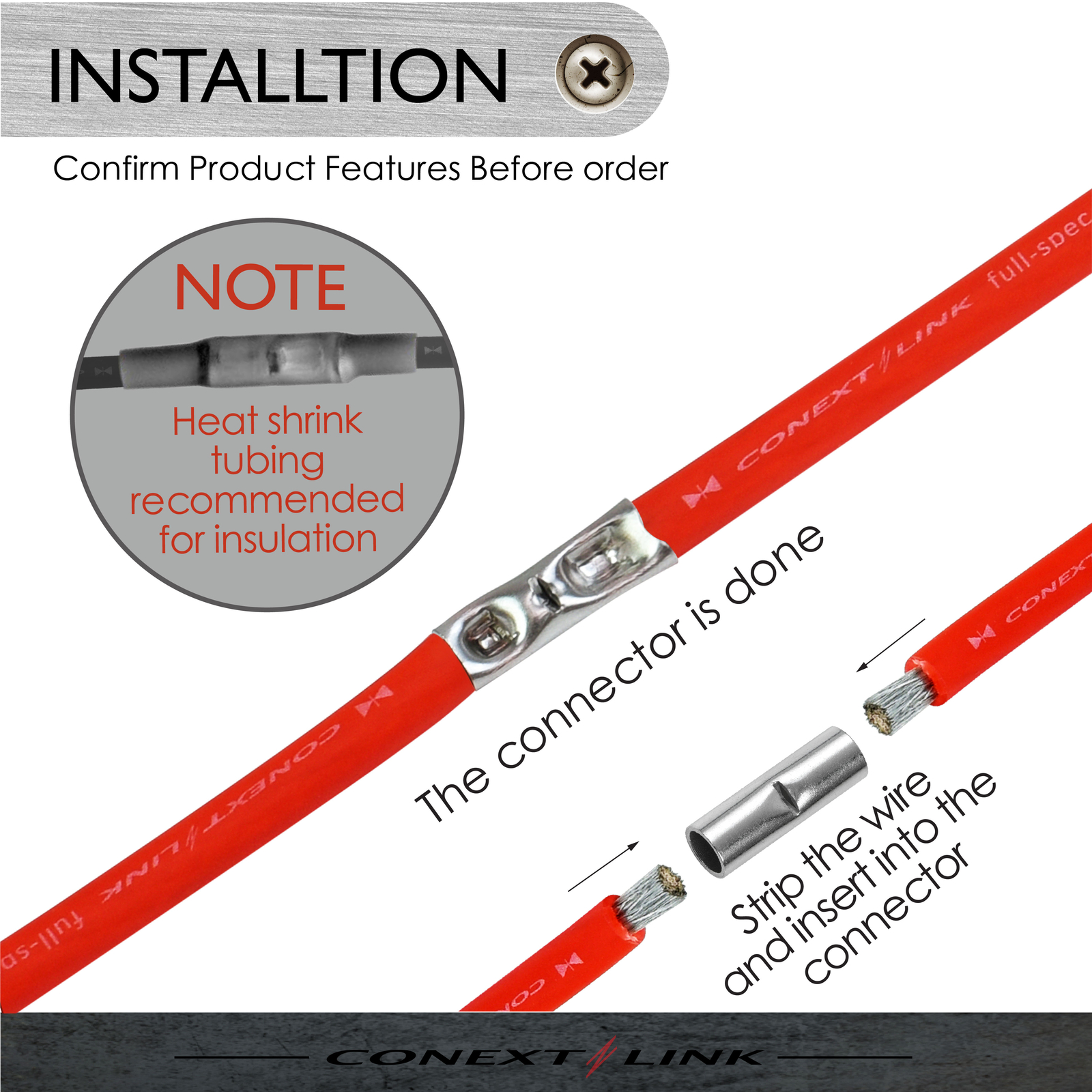 50 Butt Crimp Connector Uninsulated 14-12 GA gauge AWG Terminal Splice Car Radio