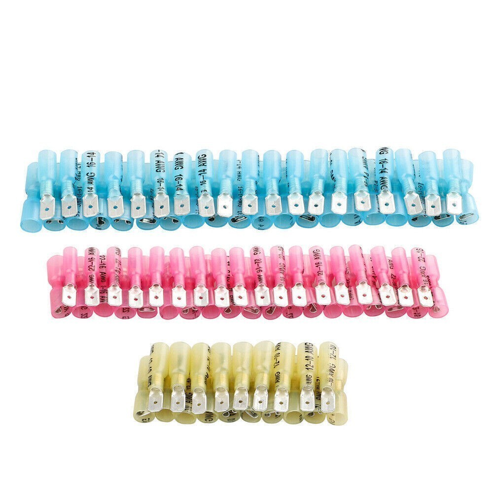 50-10Pairs Heat Shrink Terminals Female Male Spade Bullet Bullet Wire Connectors