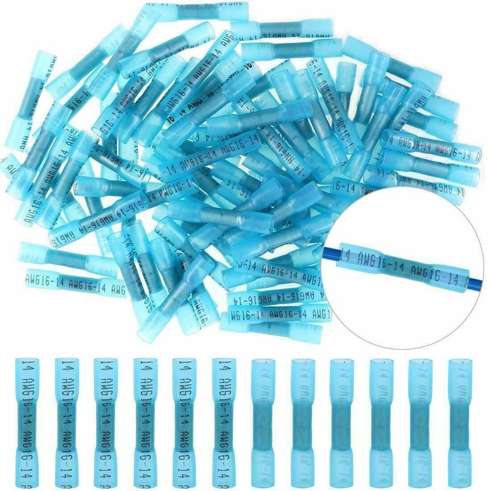 500/300Pcs 22-10AWG Heat Shrink Butt Wire Splice Connectors Seal Crimp Terminals