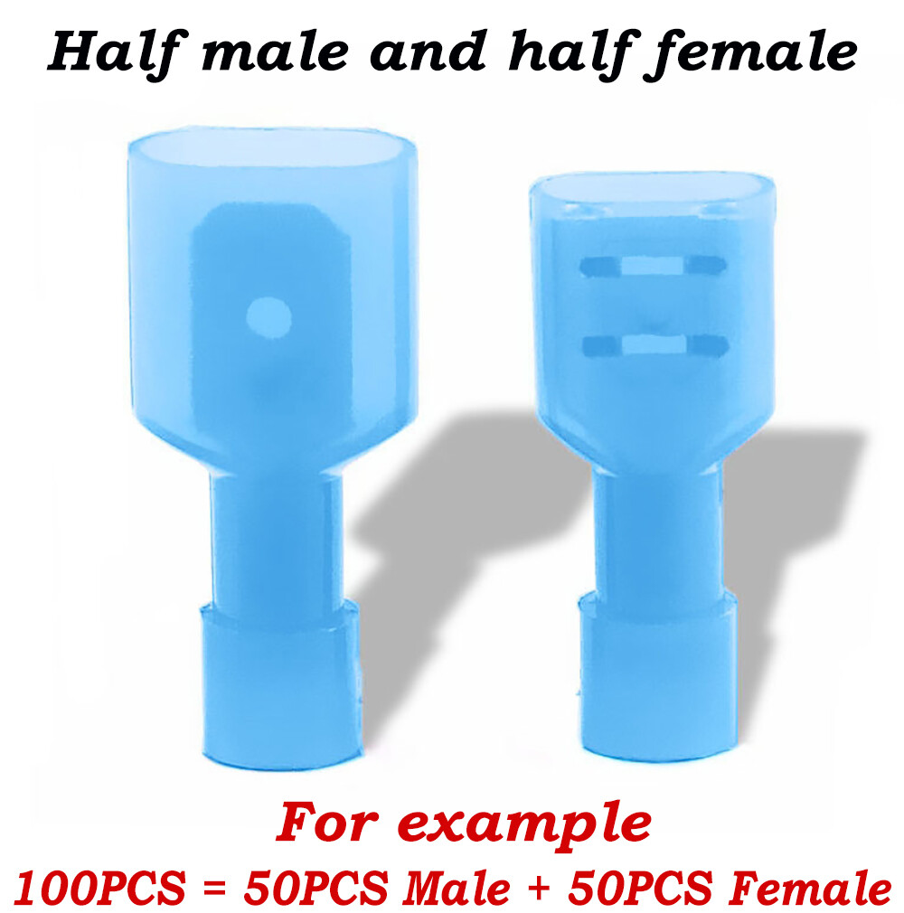 500PCS Nylon Insulated Crimp Spade Connectors Quick Disconnect Wire Terminal kit