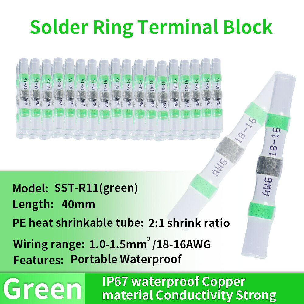 100/340PCS Waterproof Solder Stick Seal Sleeve Heat Shrink Butt Wire Connectors