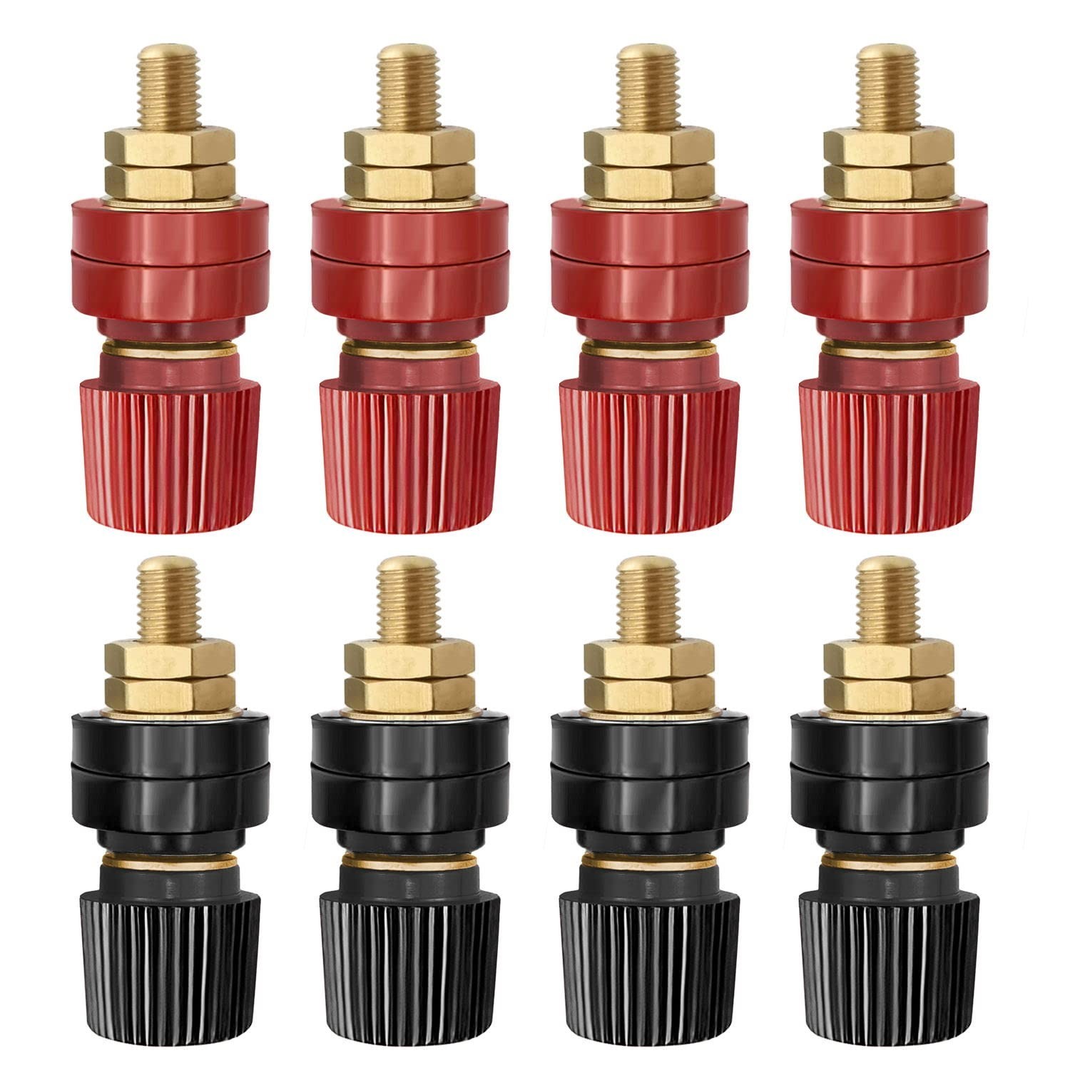 8-Pack Remote Battery Terminal Connectors, 6mm 1/4″ Power Junction Post Kit – Re