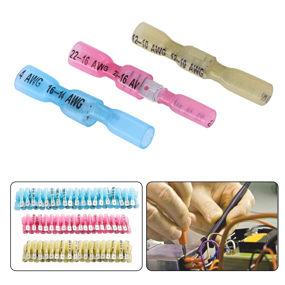 220 Waterproof Heat Shrink Wire Spade Connectors Crimp Terminals Solder Seal kit