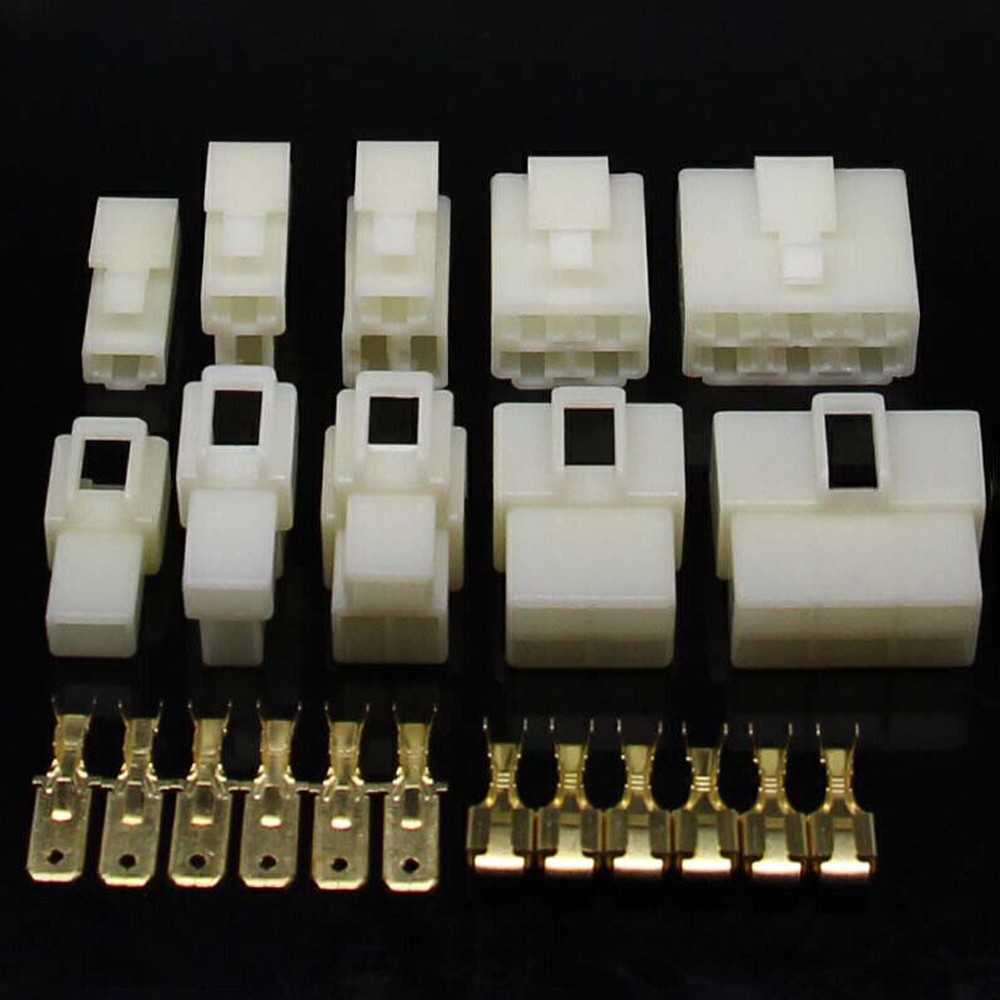 20X Multi-Connector Terminals 2/3/4/6/8 Pin Way Ca 6.3mm Plug Electrical Wiring