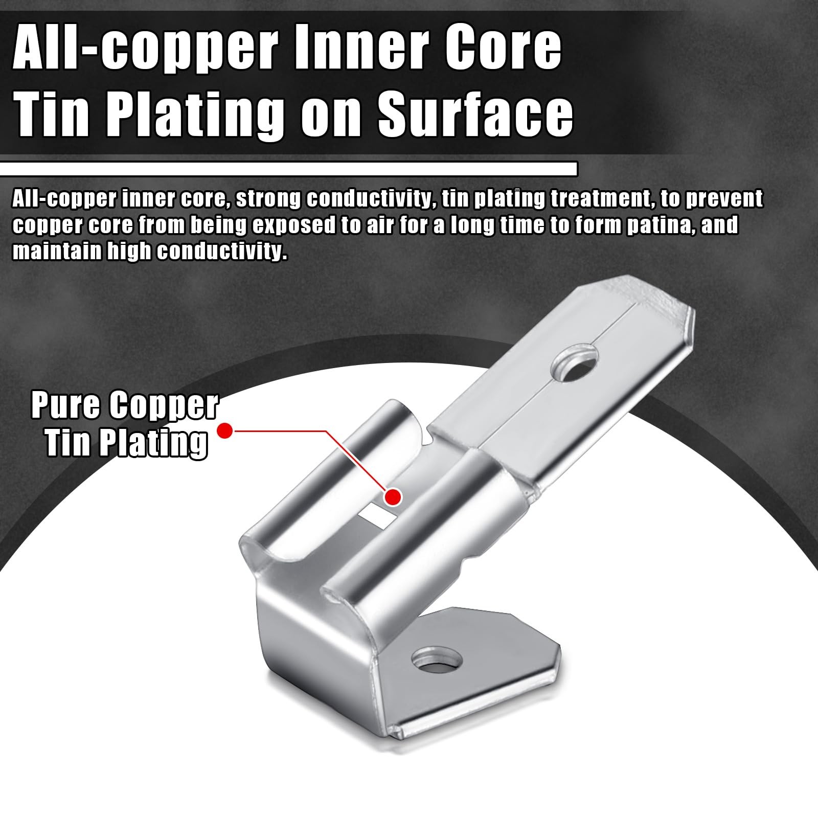 25 Pcs Double Piggyback Spade Connectors, Electrical Double Male Female Adapter,