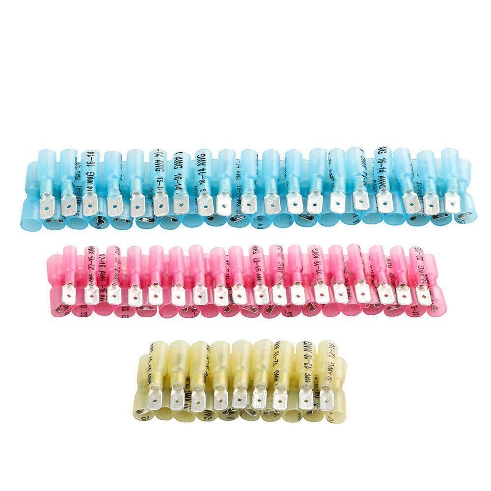 50-10Pairs Heat Shrink Terminals Female Male Spade Bullet Bullet Wire Connectors