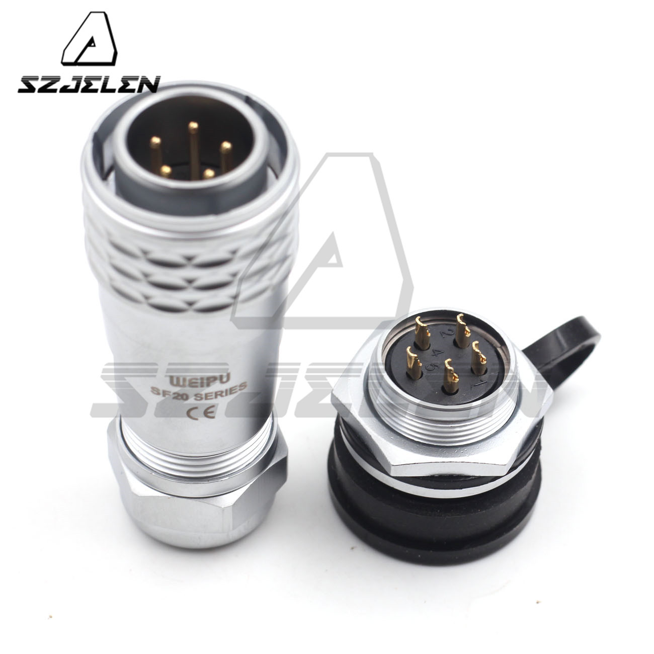 WEIPU SF20 5Pin IP67 Panel 20mm Circular Aviation Connector cable glands