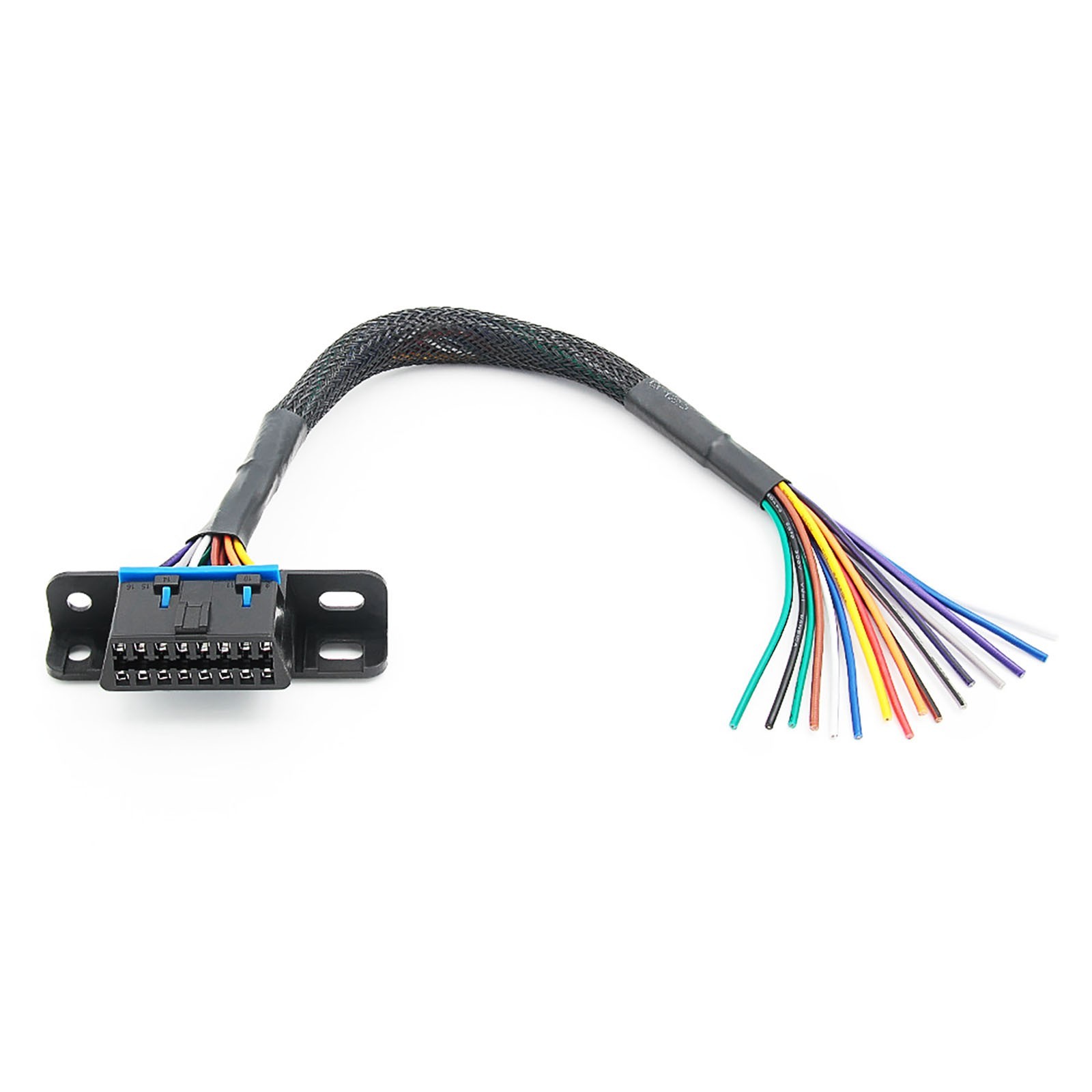 16 Pin OBD2 Female Connector to Open Cable Dash Port Pigtail Fixed Wire Harne US