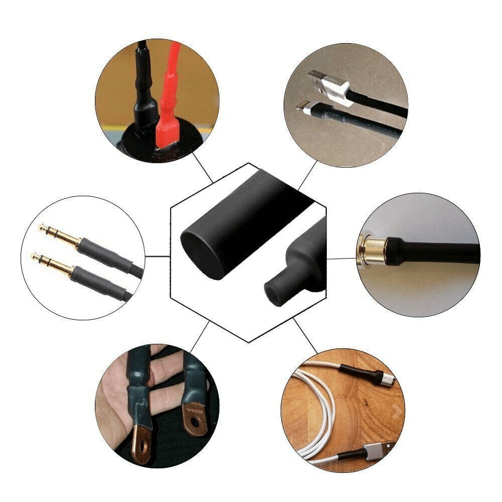 5FT Black/Red/Clear Dual-Wall 3:1 Heat Shrink Tube Adhesive Glue Lined Wire Kit