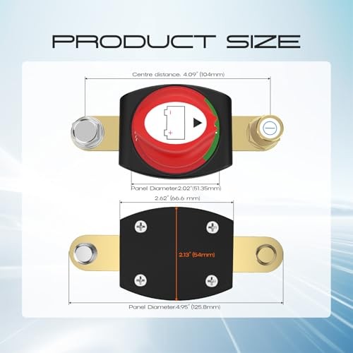 Side Post Battery Disconnect Switch, Battery Cut Off Side Post Adapter 275A