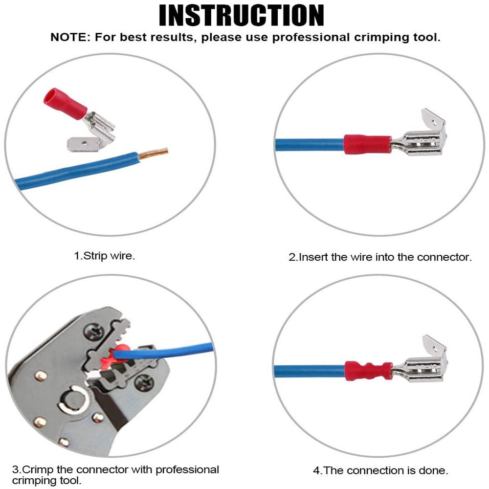 Piggyback Quick Disconnect GA 22-10AWG Wire Terminals 3 Way Spade Connectors US