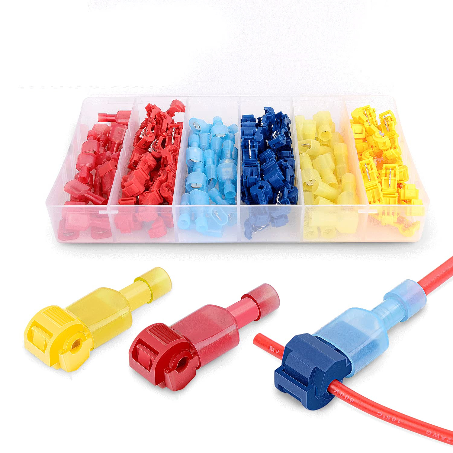 Nilight – 50004R 120 Pcs/60 Pairs Quick Splice Wire Terminals T-Tap Self-Strippi
