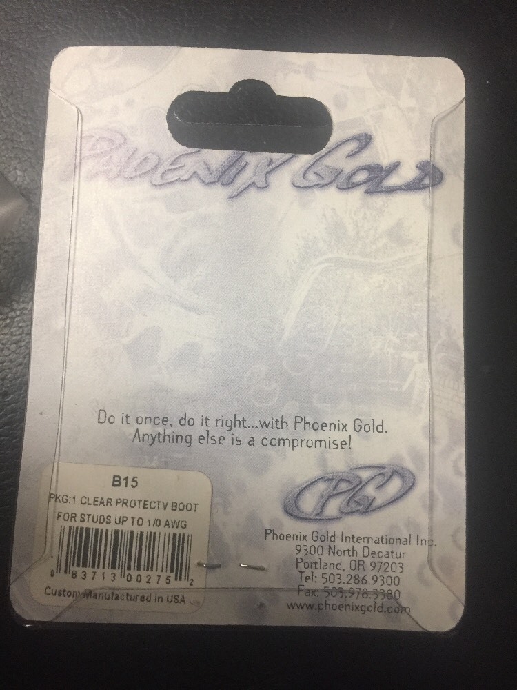 Phoenix Gold Clear Protective Boot For Studs Up To 1/0 AWG B15