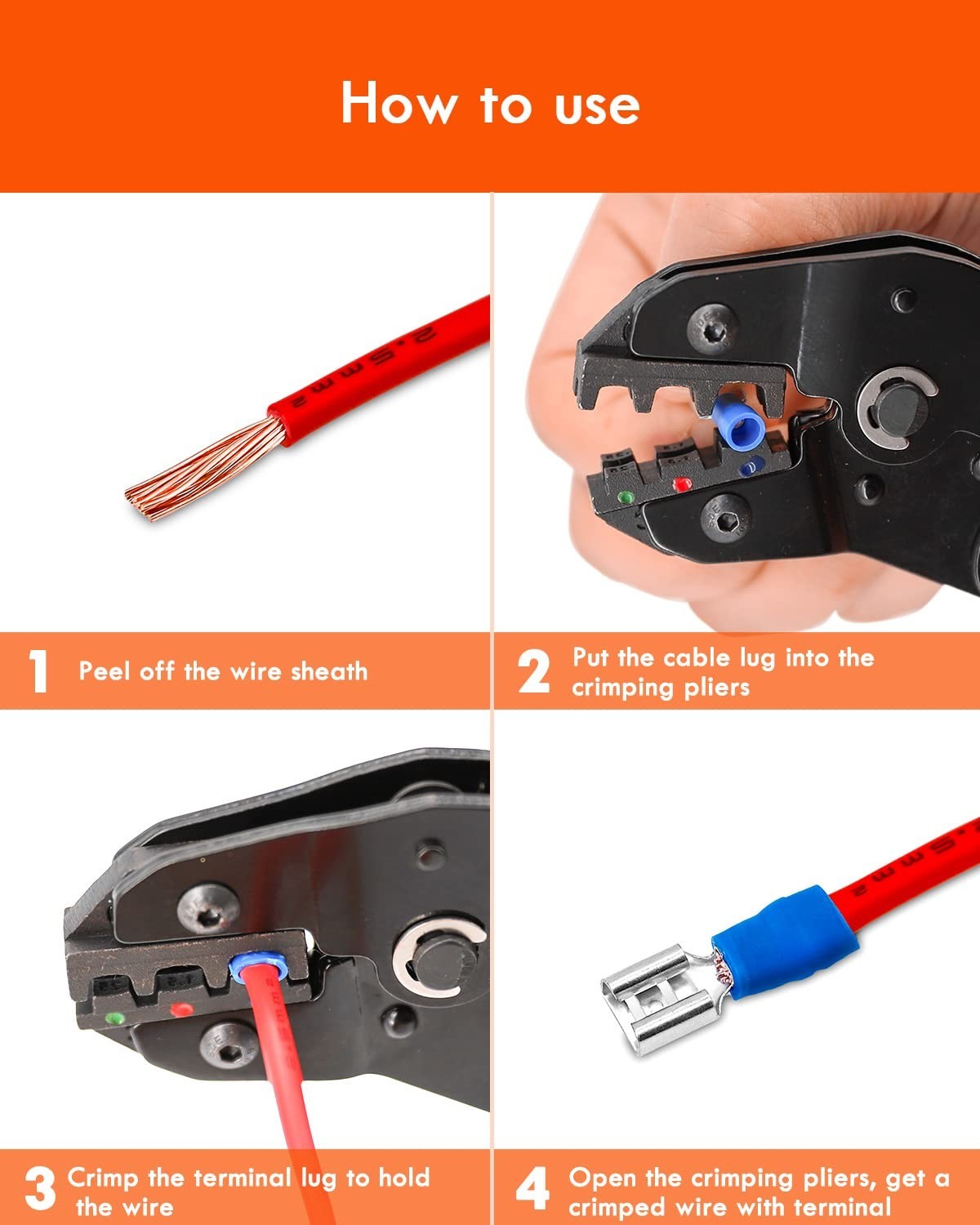 Wire Connectors Kit, Male and Female Spade Connectors, 17 Types Electrical Co…