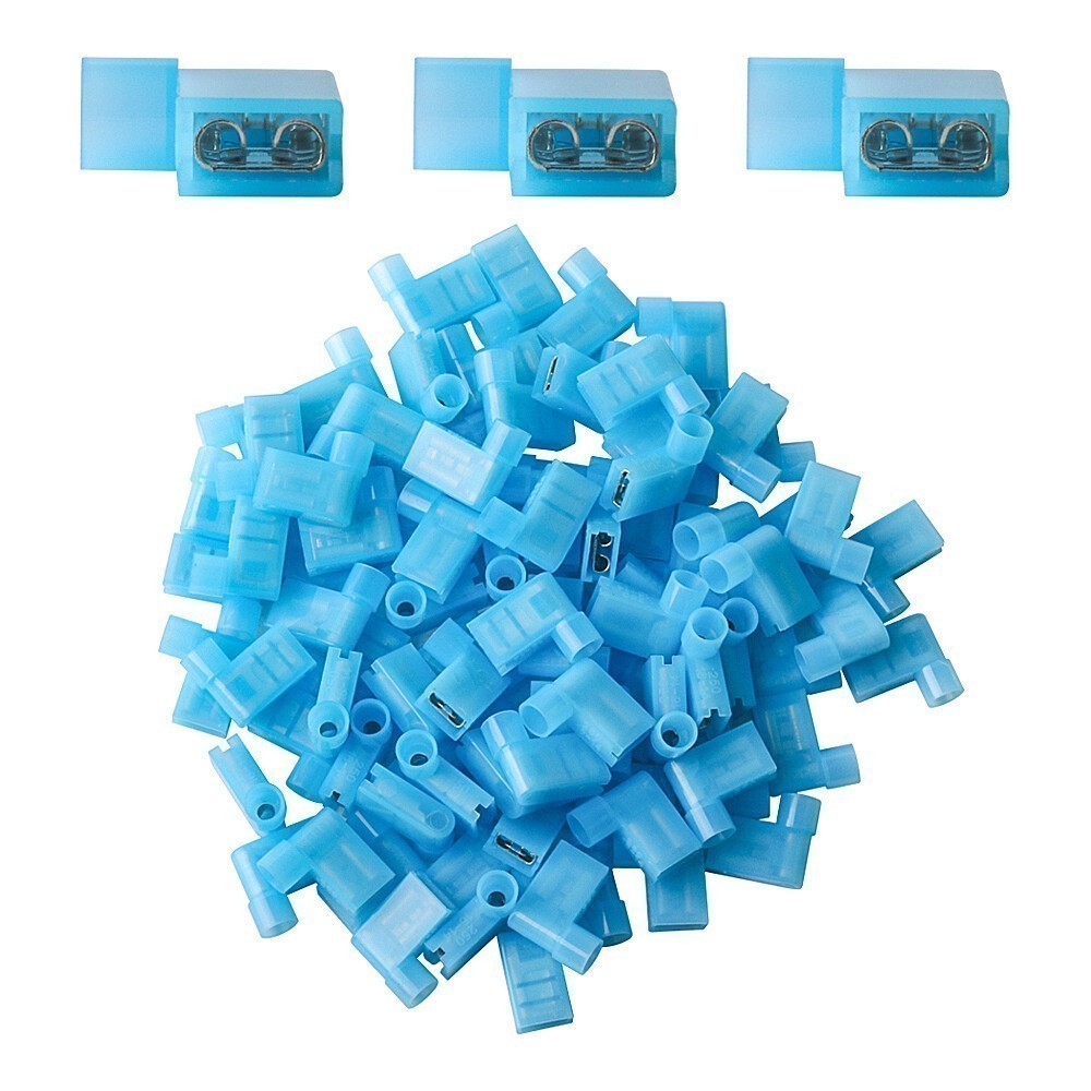 50pcs 16-14 AWG 90 Degree Nylon Flag Spade Female Insulated Terminals Connector