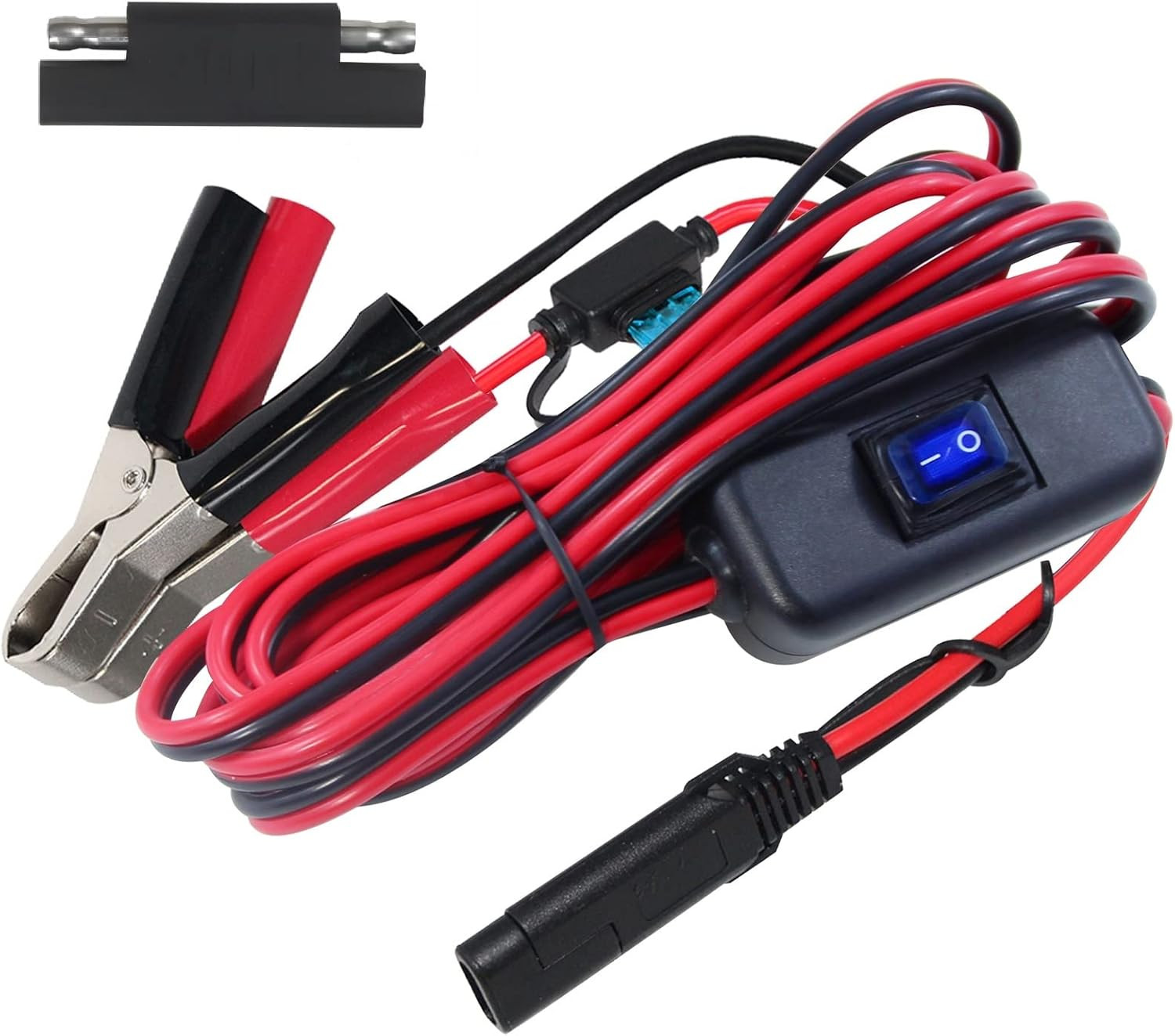 SAE to Battery Alligator Clip – 12V SAE 2Pin Quick Disconnect Cable 10Ft SAE to
