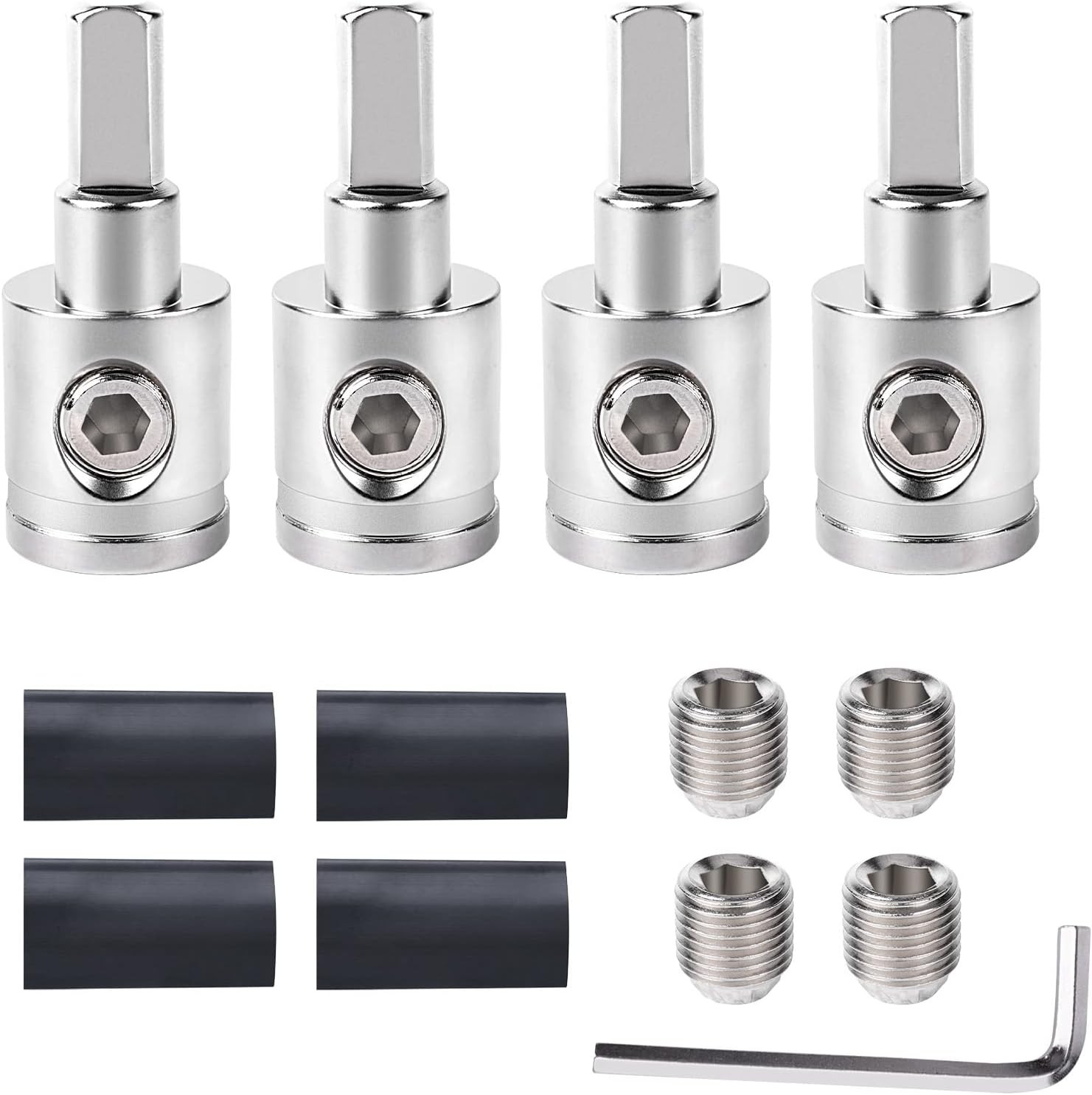 4PCS Car Audio Wire Reducer 0 to 4 Gauge – Amp Power Ground AWG Pin Connector