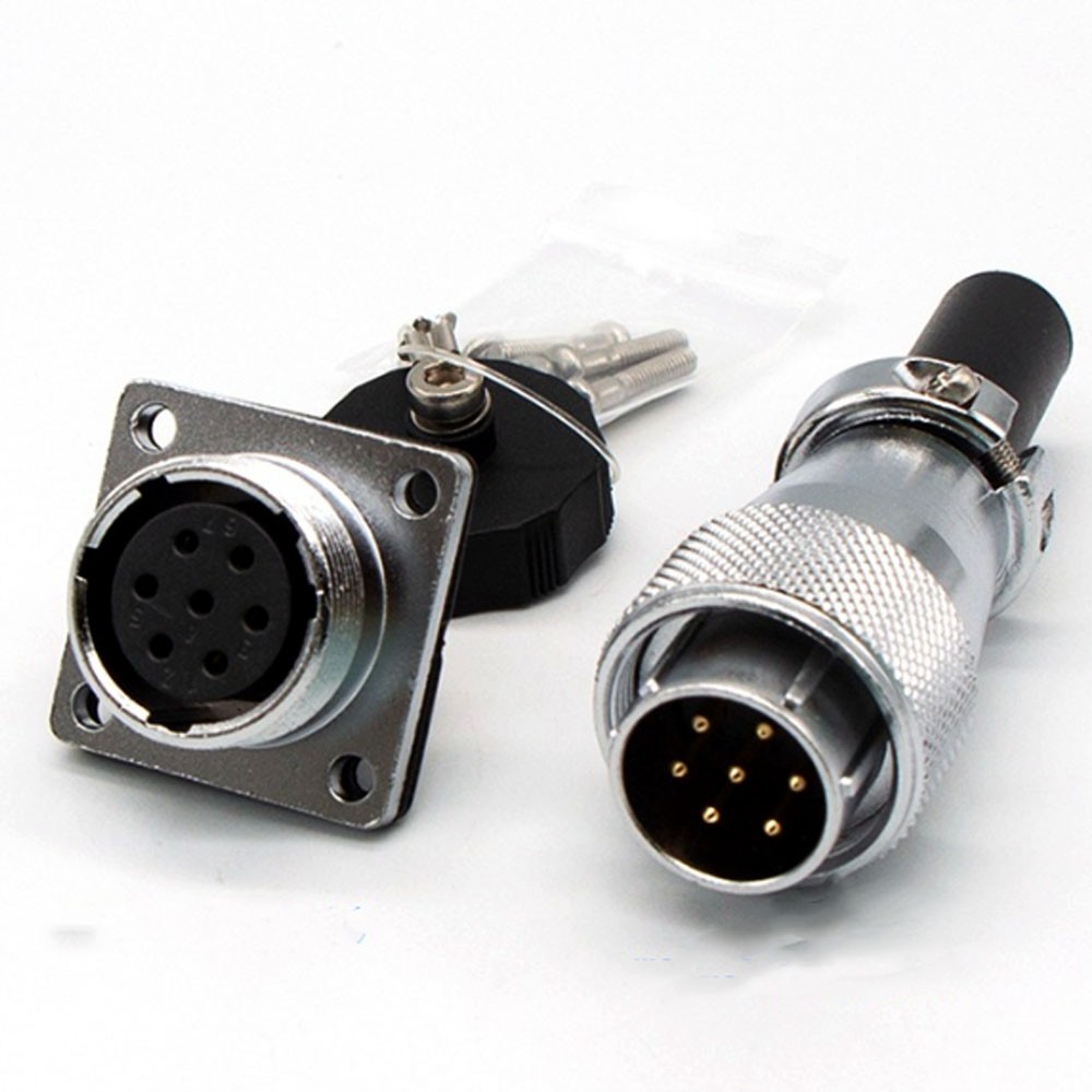 2Pack WS20 10A 7 Pin Aviation Plug Socket,Industrial Electrical Power Connector