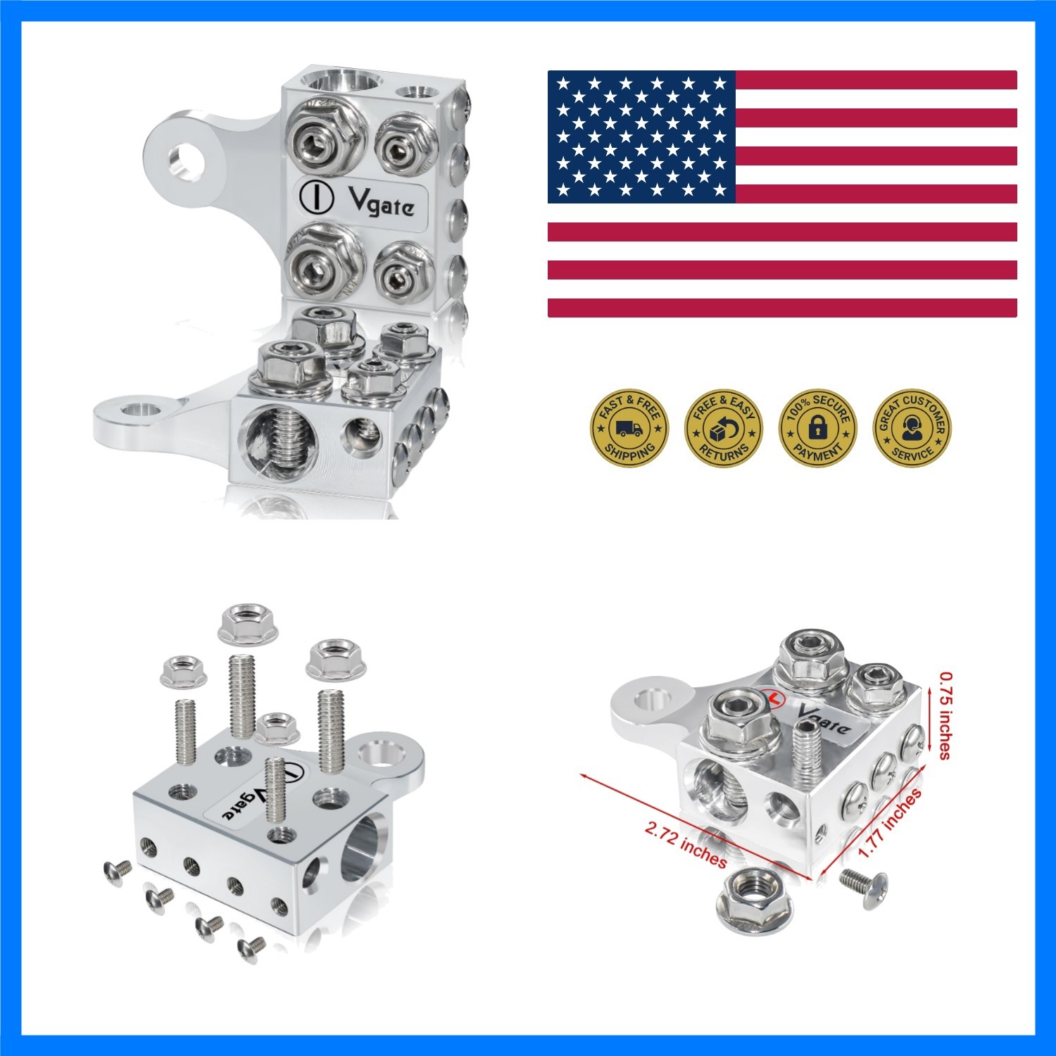 12-Way Lead-Acid or Lithium Battery Terminal Connectors, Multi-Size Terminal …