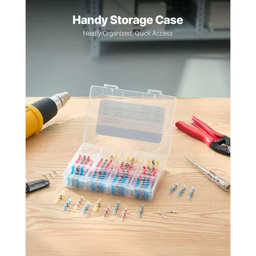26-10 AWG 330PCS Heat Shrink Butt Connectors Solder Seal Wire Connectors Kit Ele