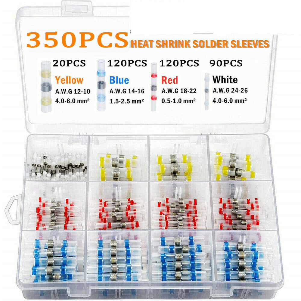 Solder Seal Sleeve Heat Shrink Butt Wire Connectors Terminals Waterproof lot