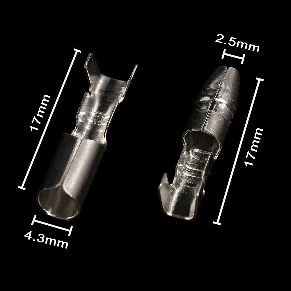 50Pairs 4.0mm Bullet Crimp Terminal Car Electrical Wire Female Male Connectors
