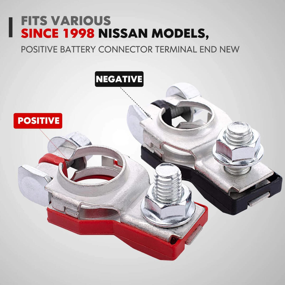 4PCS Battery Terminal Connector Top Post Positive Negative Heavy Duty Universal