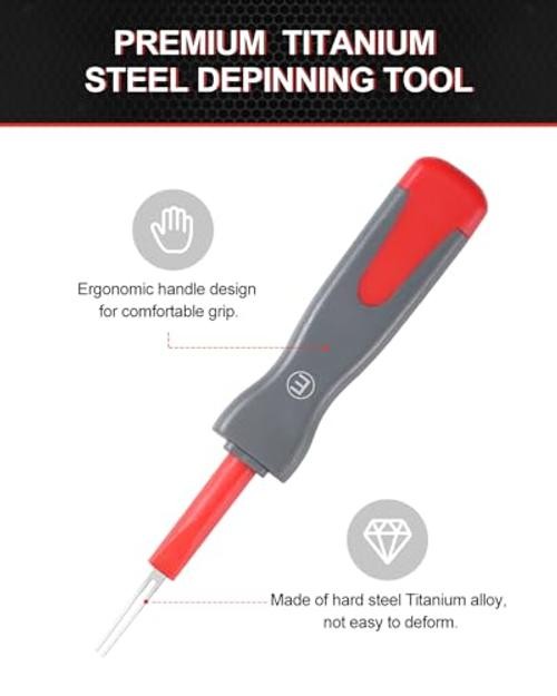 Terminal Removal Tool Kit, 26 Pcs Depinning Tool Pin Removal Tool Kit, Red