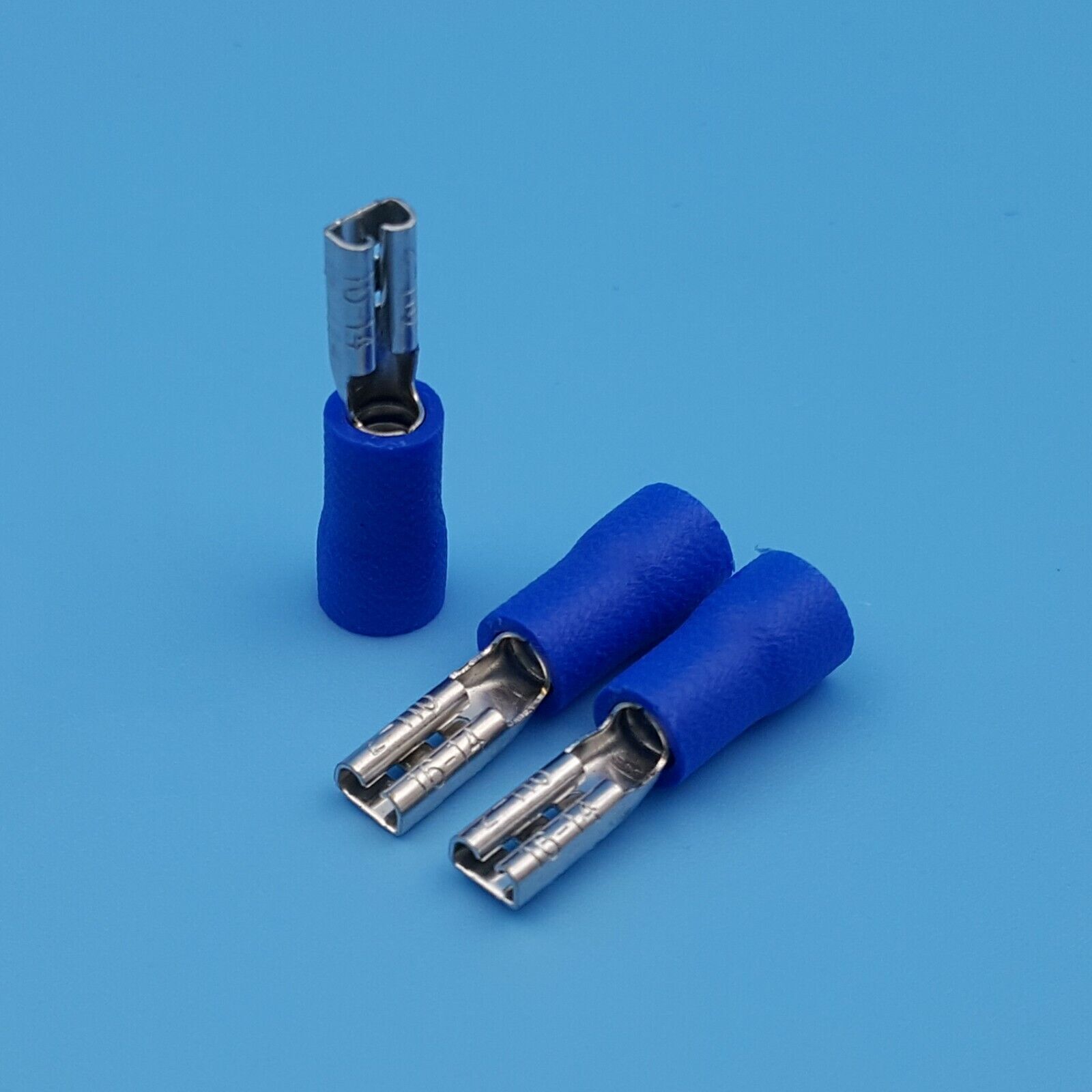 100Pcs Blue 2.8mm Female Spade 16-14 AWG Quick Disconnect Wire Crimp Terminals