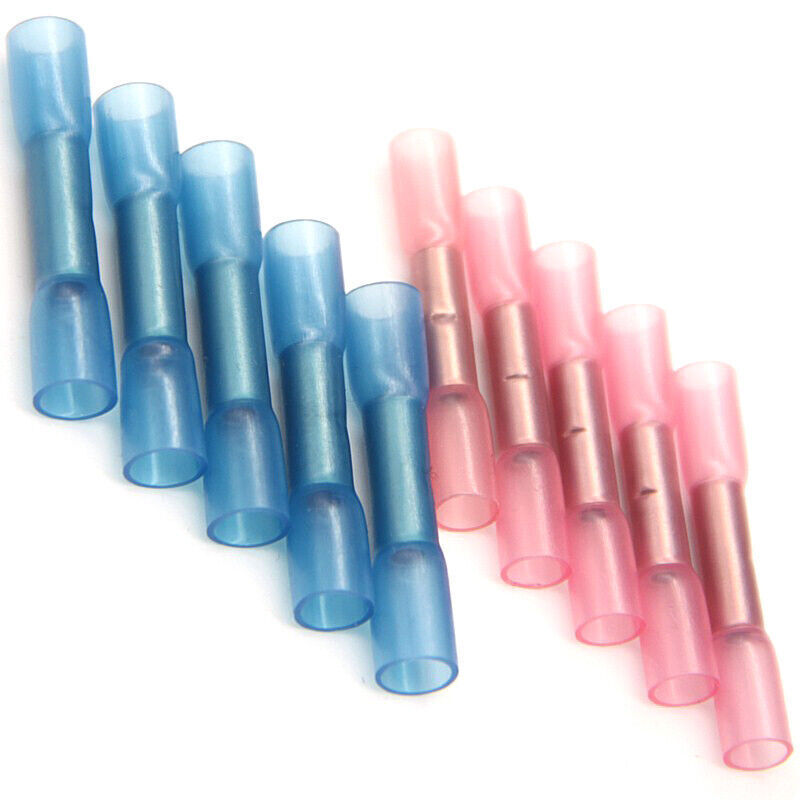 22-14 AWG Heat Shrink Crimp Terminals Splice Butt Wire Connectors Set 400/200PCS