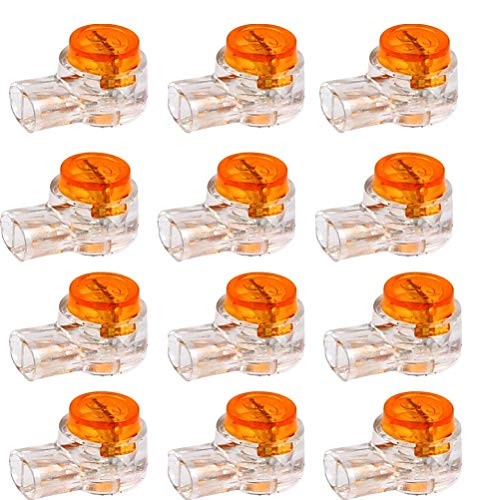BUYGOO 200PCS Waterproof Gel-Filled Orange Clear Button Telephone K1 Connector