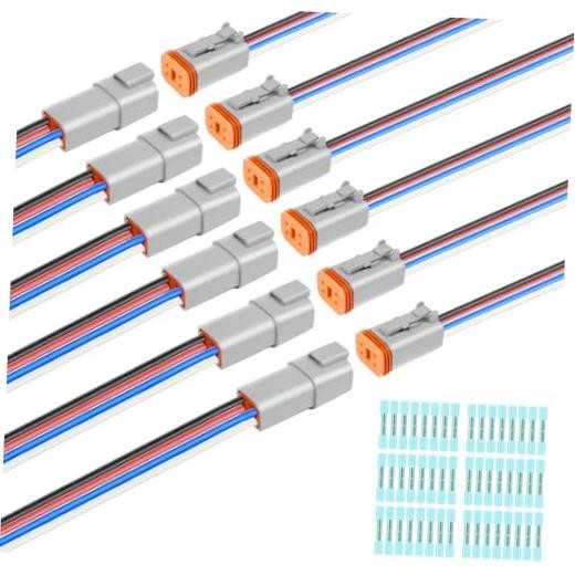 6 Kit Deutsch DT 4 pin Grey Male Female Wiring Harness | Deutsch 6Set Grey 4Pin