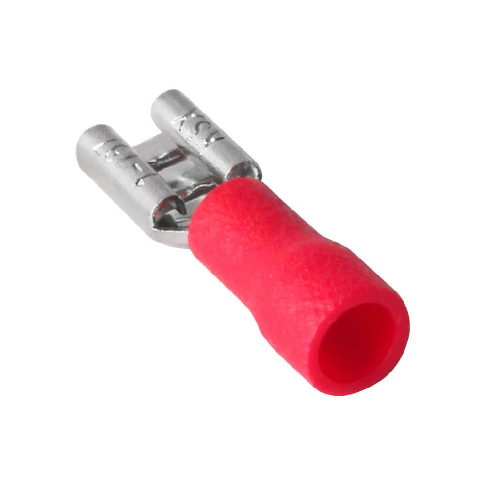 100pcs 4.8mm Insulated Female Spade Terminals 22-16AWG Wire Crimp Connectors