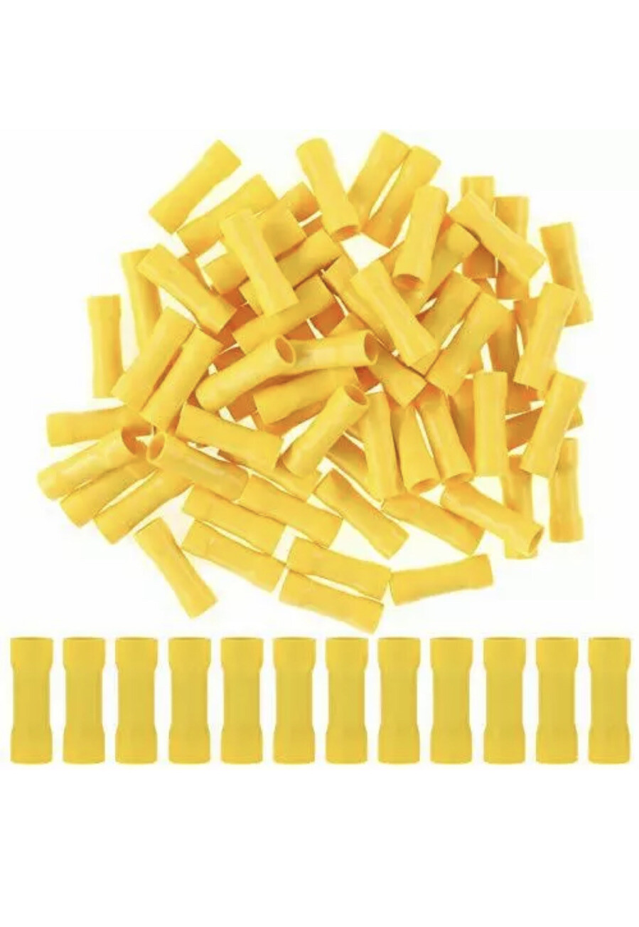 Hilitchi 100pcs 12-10 Gauge Butt Insulated Splice Terminals Electrical Wire C…