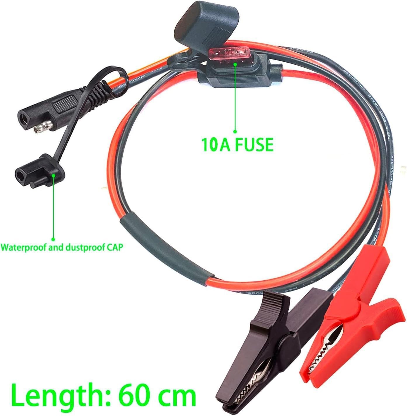 Battery Alligator Clips,14Awg Battery Charger Clamps.Sae Quick Release Adapter