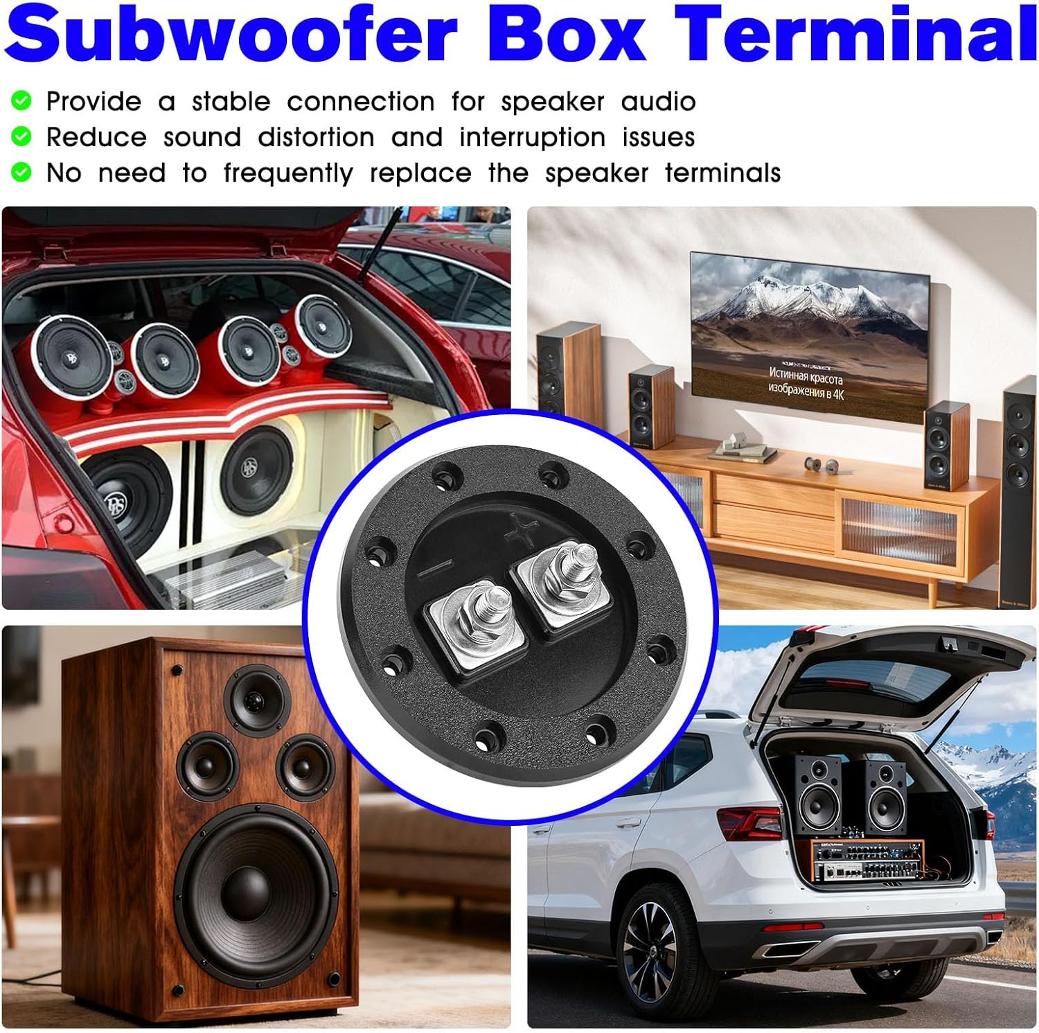 Replacement SMD Speaker Terminal, Car Subwoofer Terminal Cup for SMD 1 Channel S